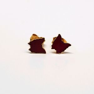 Maroon butterfly earrings